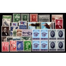 Island. Blandet lot med enkeltmærker og 4-blokke. Postfrisk.